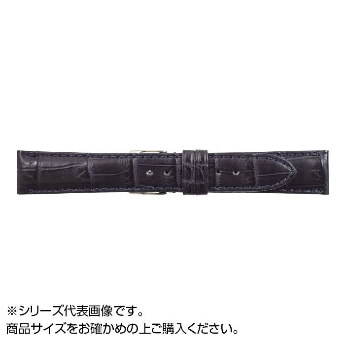 MIMOSA(ミモザ) 時計バンド クロコマット 19mm ネイビー (美錠:銀) WRM-N19