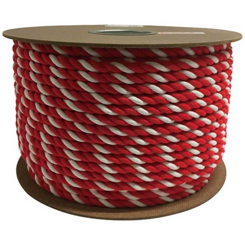 ユタカメイク　ユタカ アクリル紅白ロープ 12mm×100m　PRZ-65