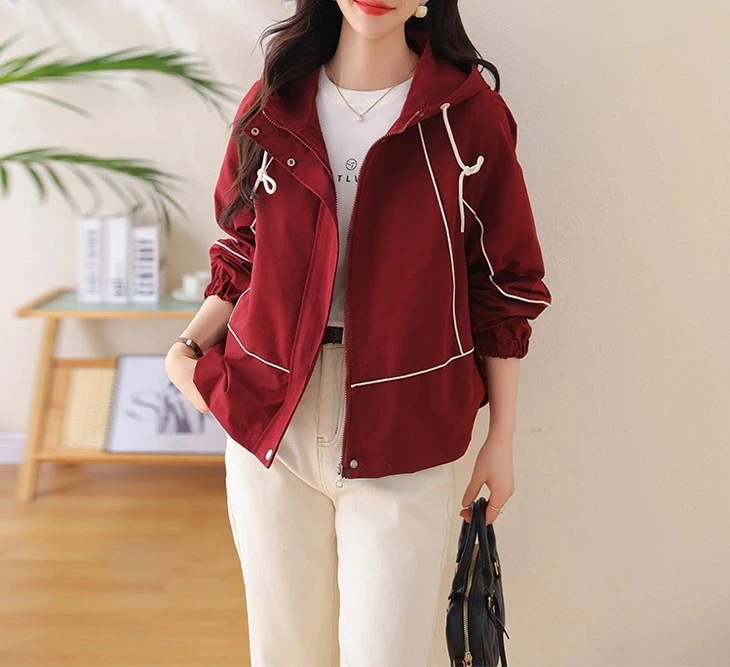 【急速出荷!】アンコラレッド コート レディース 春 秋 ジャケット ショート丈 ワークジャケット カジュアル トップス アウター ライトアウター ショートジャケット ショートコート 韓国ファッション