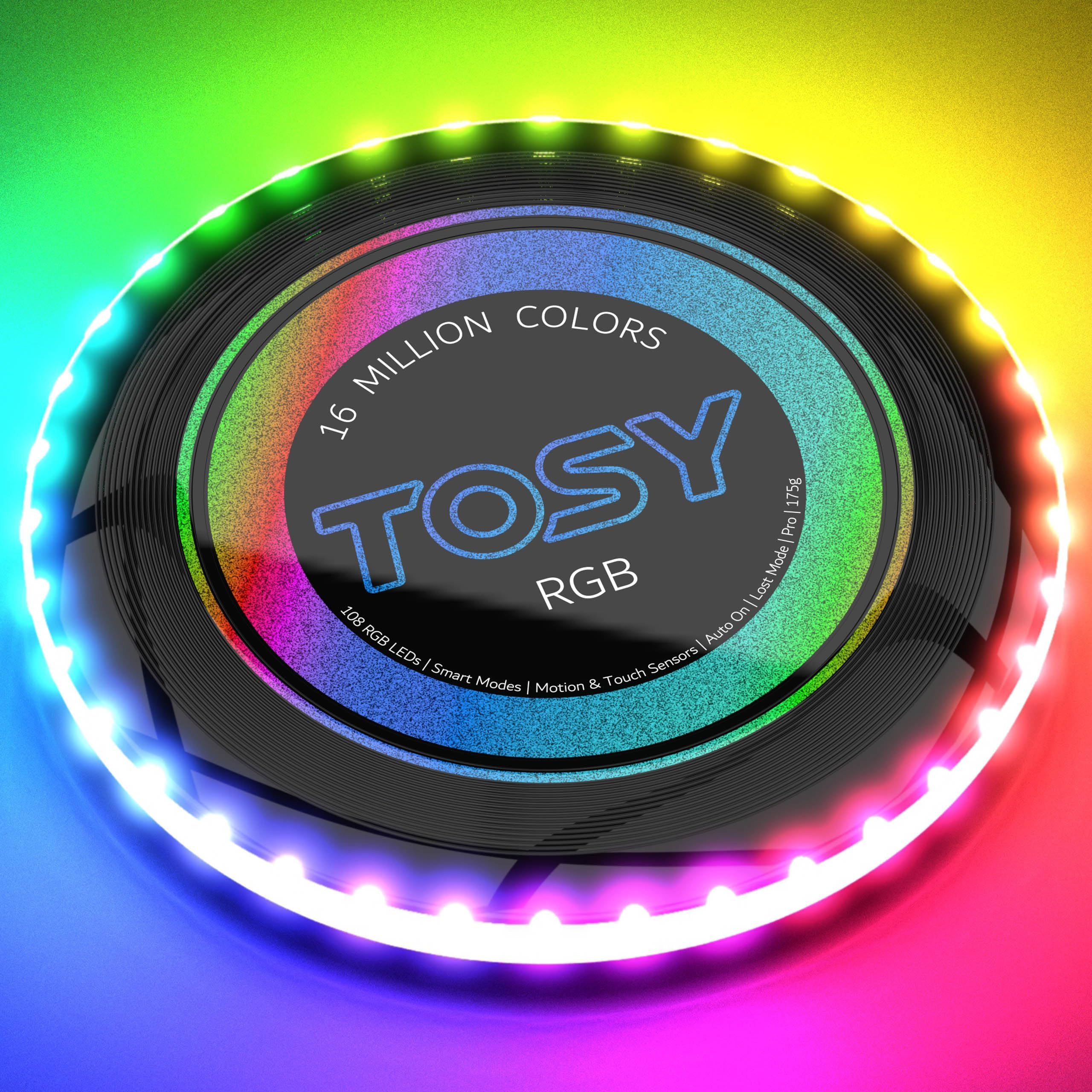 TOSY フライングディスク - 1600万色RGBまたは36個のLED非常に明るいスマートモード自動ライトアップ充電式ク リ ス マ ス誕生日キャンプギフト男性/男の子/ティーン/子供向け175gフ