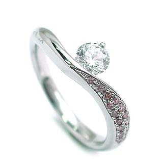 (Brand アニーベル) Pt ピンクダイヤリング（婚約指輪エンゲージリング）楽ギフ_包装02P26Mar16