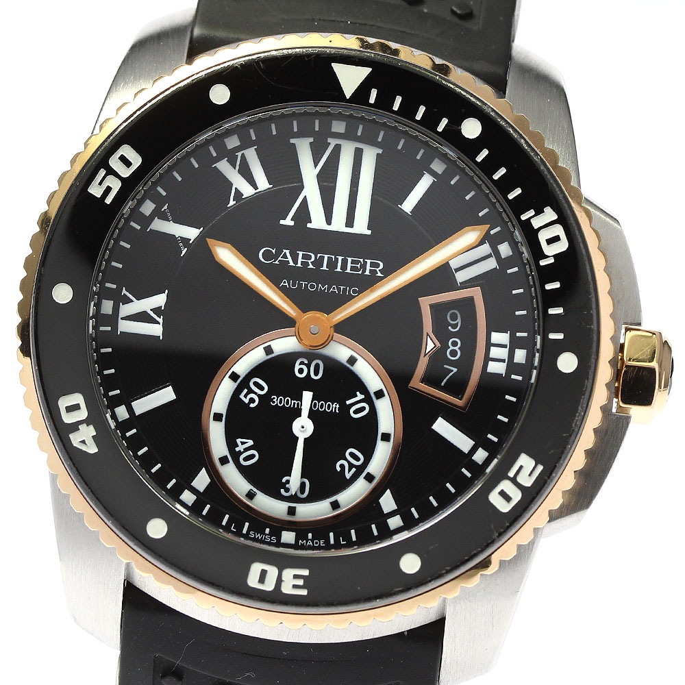 カルティエ CARTIER W7100055 カリブル ドゥ カルティエ ダイバー K18PGベゼル 自動巻き メンズ 箱保証書付き_796024【中古】 310,950円