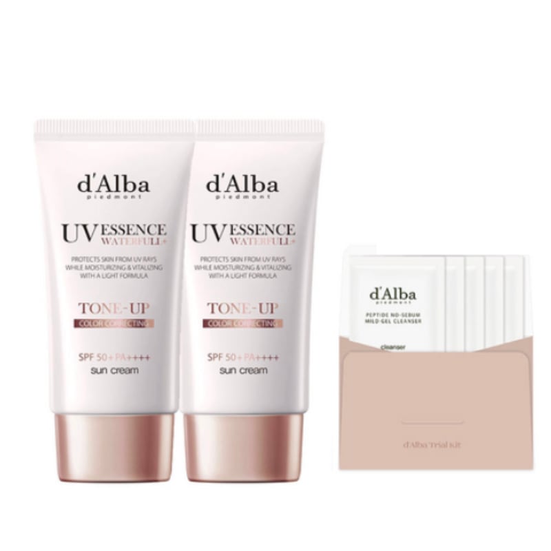 ウォーターフル トーンアップ 日焼け止め SPF 50 + PA +++ 50ml x 2p + 弱酸性ジェルクレンザー 15mlセット