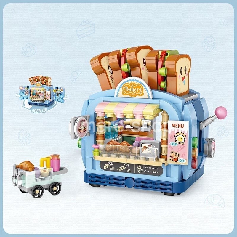 ブロック レゴ 互換 ベーカリー ベーカリーハウス パン屋 ショップ おもちゃ 建物 街づくり 海外輸入 664ピース