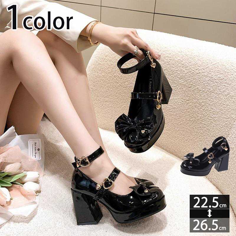 1000円OFFクーポン ロリータ 靴 レディース 厚底ブーツ パンプス 地雷系 ロリータ靴 ハイヒール 厚底シューズ ゴスロリ お嬢様風 太ヒール 学生靴 変装 可愛い サブカル 森ガール コスプレ