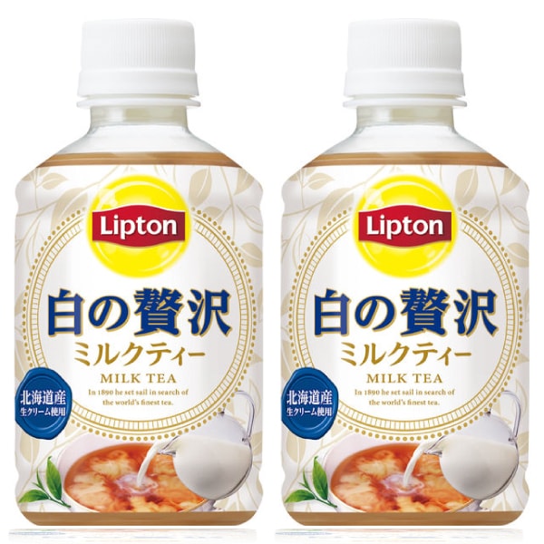 【セール】「48本」リプトン　白の贅沢　ミルクティー　紅茶　280ml　24本　2箱　サントリー