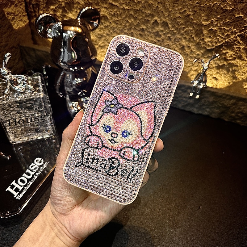 ハンドメイド iPhoneケース リーナ・ベル キツネ キラキラのラインストーン iPhone16/15/14/13/12/11ケース Plus Pro Max デコ電ケース