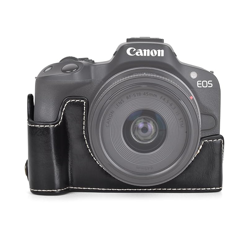 kinokoo r50 ケースkinokoo Canon EOS R50専用 カメラケース ボディケース バッテリーの交換でき 三脚ネジ穴付き カメラケース PUレザー（ブラック）