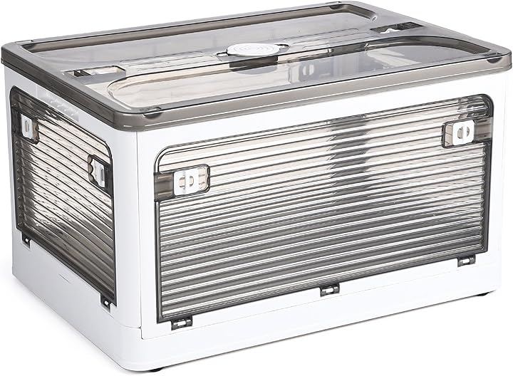 収納ボックス 蓋付き 積み重ね可能 全方向から取り出せる キャスター付き 衣装収納ケース 強い耐荷重 大容量収納ボックス (1個x白, XXL（67x46.5x37.5cm）)