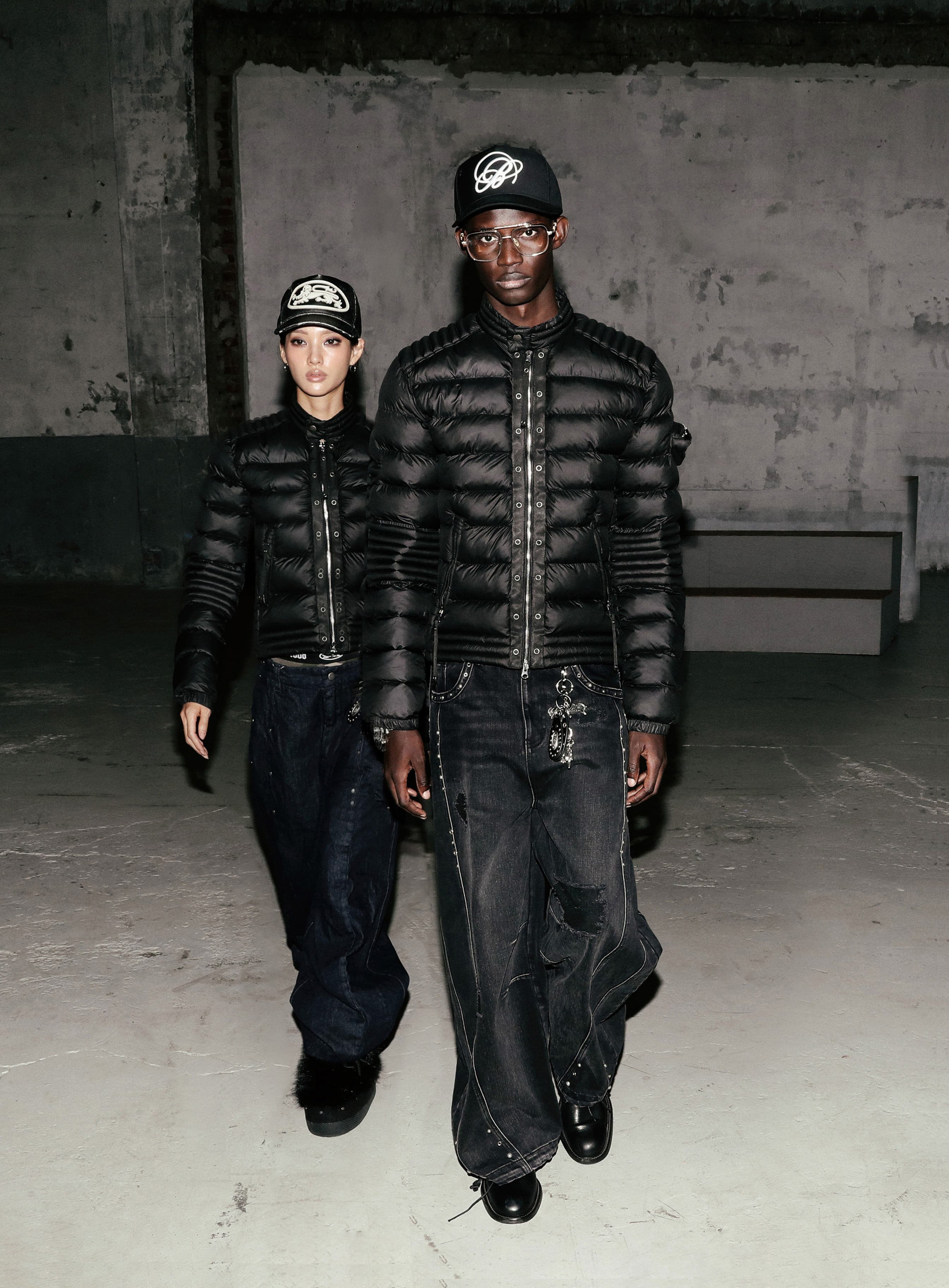 【BADBLOOD】 VIPER 31-2 MIDWEIGHT BIKER PUFFER : BLACK