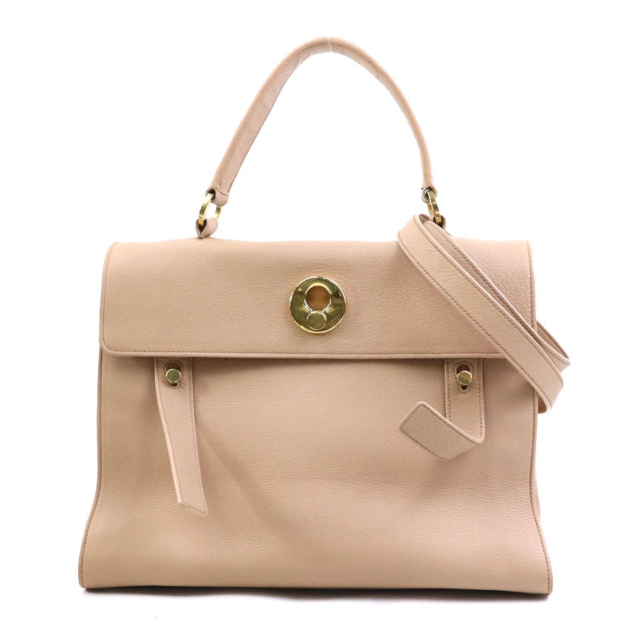 サンローラン SAINT LAURENT ハンドバッグ ショルダーバッグ ミューズトゥ レザー ピンクベージュ レディース r10941g