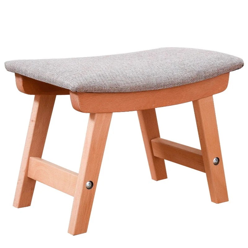 木製スツール 布張りスツール ナチュラル 玄関 リビング ゆったりカーブ おしゃれ 木製布張り 4,948円