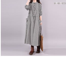 【新金新品】【景品を贈る】 2021春の服装の新型の女性のスカートの韓国版のレジャーの格子の大きいサイズの単は長袖の服のスカートに対してボタンを並べますJGX07