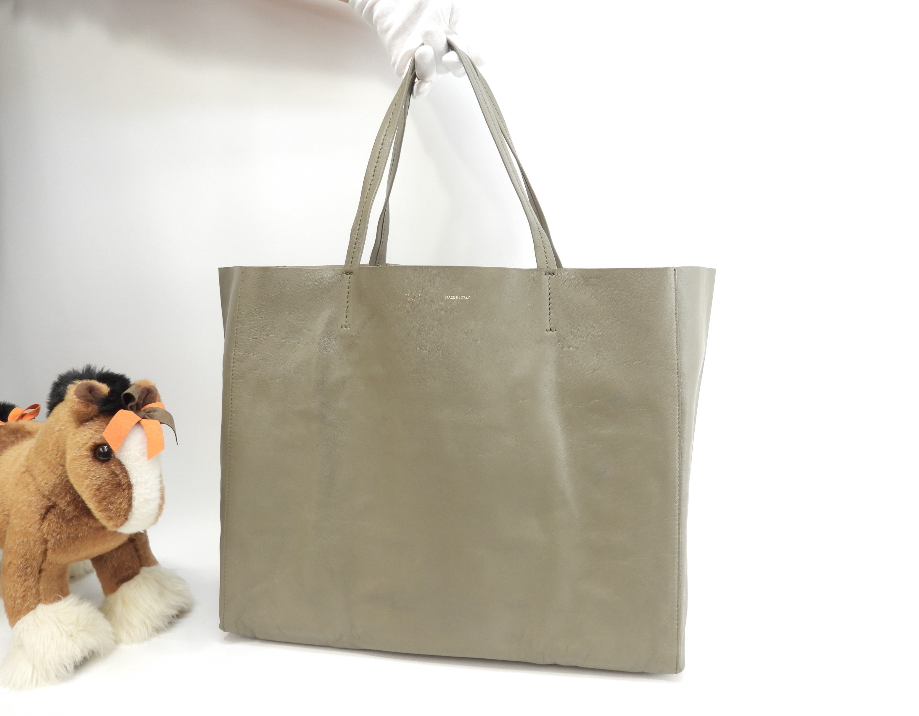 カバホリゾンタル レザー 灰 ショルダーバッグ トートバッグ 美品@S-CU-4176 3