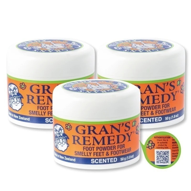 【3個セット】グランズレメディ 50g QRコード付 フローラル 消臭粉 専用スプーン 並行輸入品 靴 足 臭い 洗えないもの 除菌 消臭 悪臭 運動 汗 ブーツ 長靴 スリッ