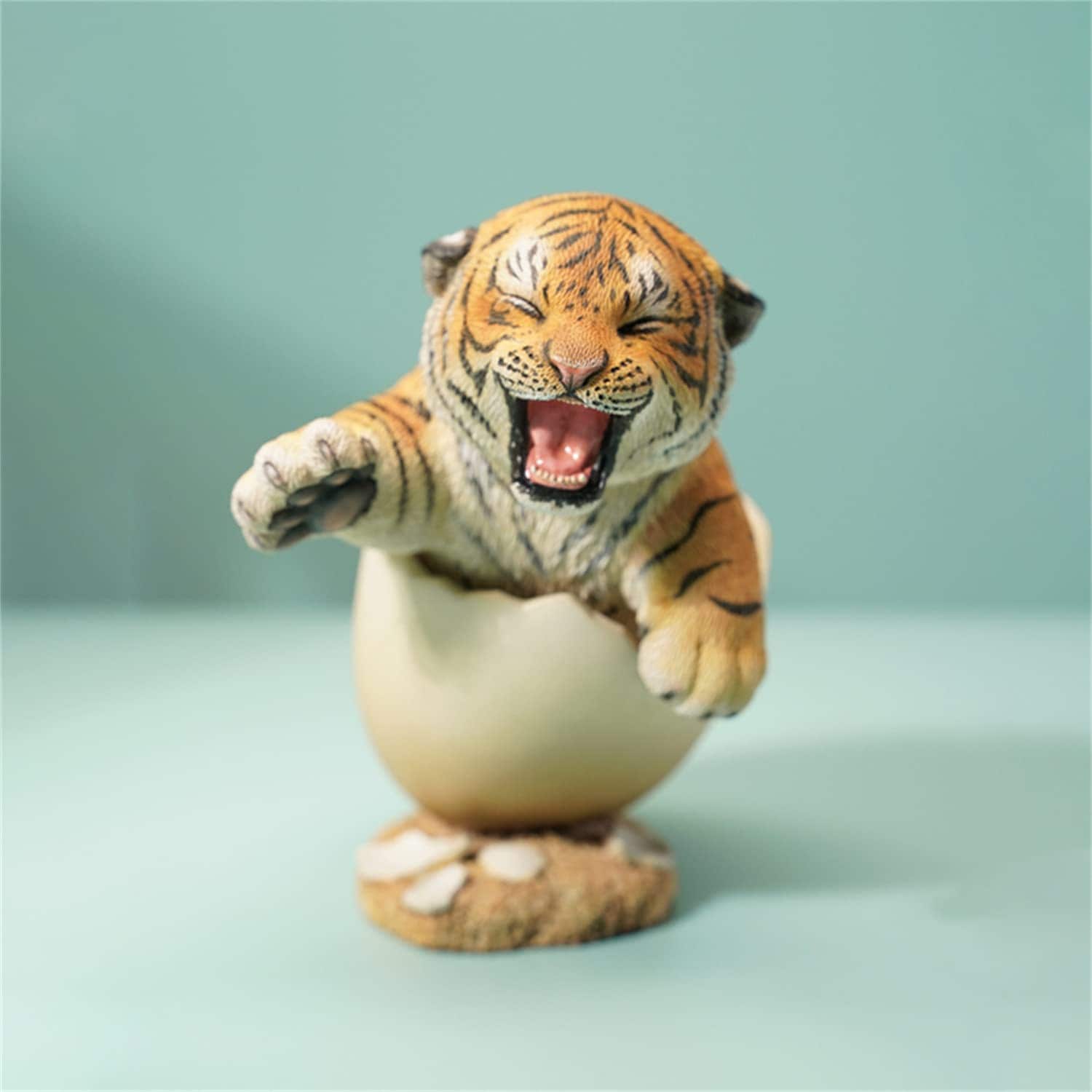 JXK 虎 初生 食肉類 猛獣 可愛い 滑稽 ペット 動物 リアル フィギュア PVC プラモデル プレミアム 大人のおもちゃ 模型 オリジナル スタチュー プレゼント(JXK120A)