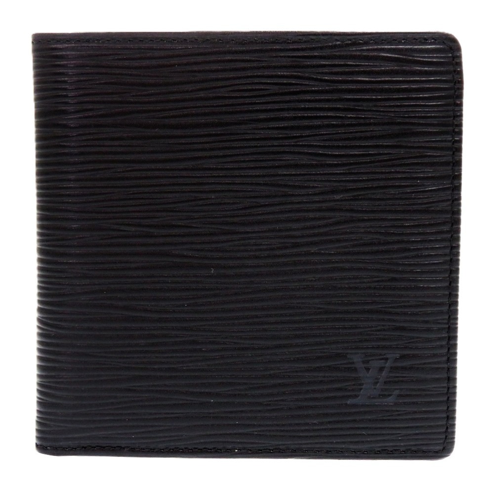 美品 ポルトフォイユ マルコ 二つ折り財布 レザー/レザー ノワール LV 0656【中古】 メンズ