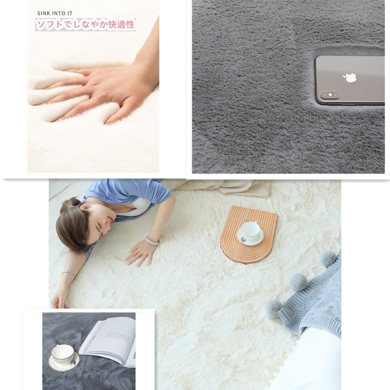 綿々と柔らかく長い綿毛 クラウドでの感触を楽しむ カーペット カーペットラグ カーペット 6畳 模造ウサギの毛皮の敷物 ベッドサイドの敷物 長い毛皮の敷物 出窓のマット 滑り止めがずれない 福袋