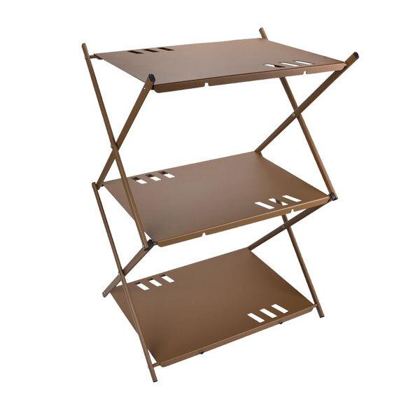 折りたたみテーブル 3段フォールディングラック 2WAY 収納袋付き 軽量 折りたたみ式 3段ラック アルミ製 コンパクトアウトドア キャンプ