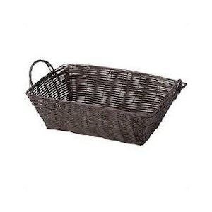 （まとめ） バスケット/収納カゴ ブラウン L 幅31奥行21高さ13cm 持ち手つき 軽量 丈夫 小物収納 48個セット