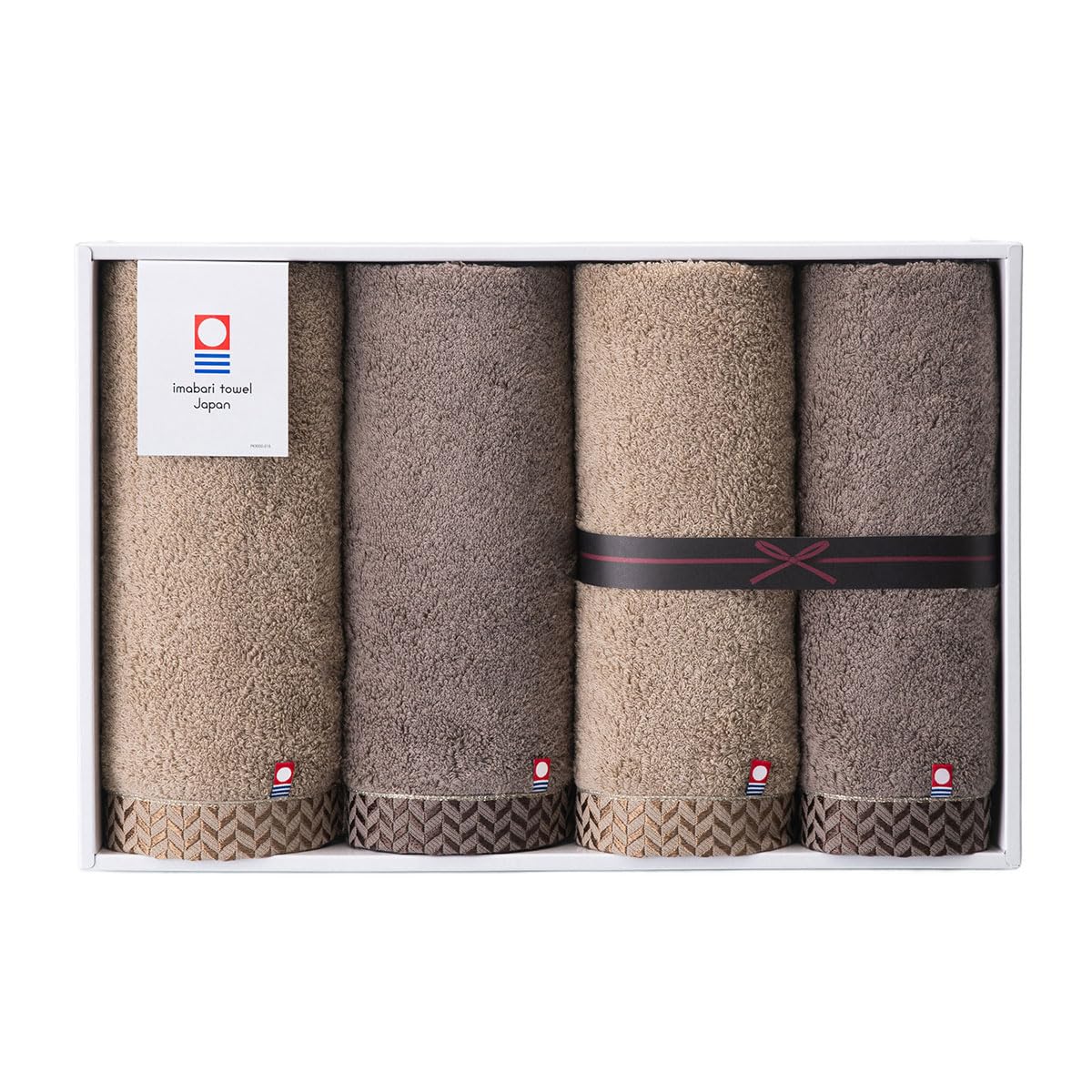 今治タオル フェイスタオル 今治 ギフト ボックス 最 高級 超厚手 プレミアム (フェイスタオル サンド 2枚 + モカ 2枚) タオル セット プレゼント 引っ越し 挨拶 出産祝い 結婚祝い 綿