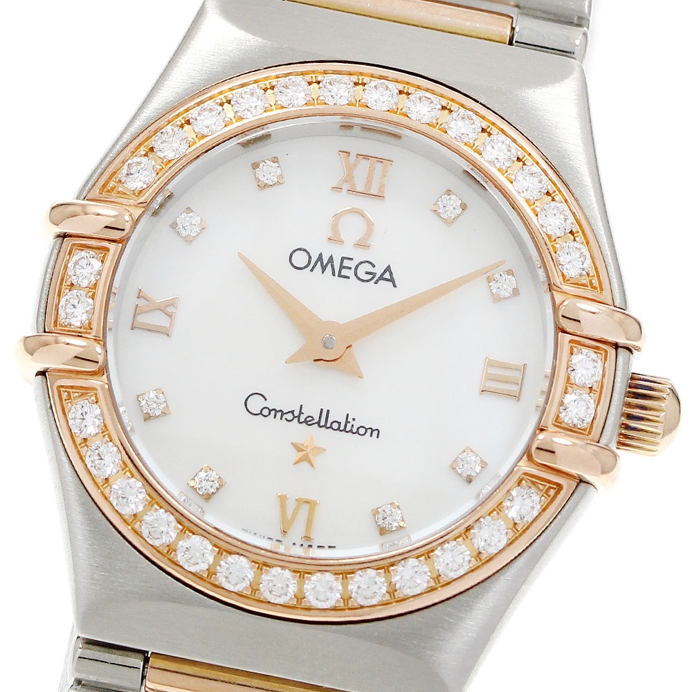 オメガ OMEGA 1360.76 コンステレーション ダイヤベゼル 8Pダイヤ クォーツ レディース 美品 _962131【中古】