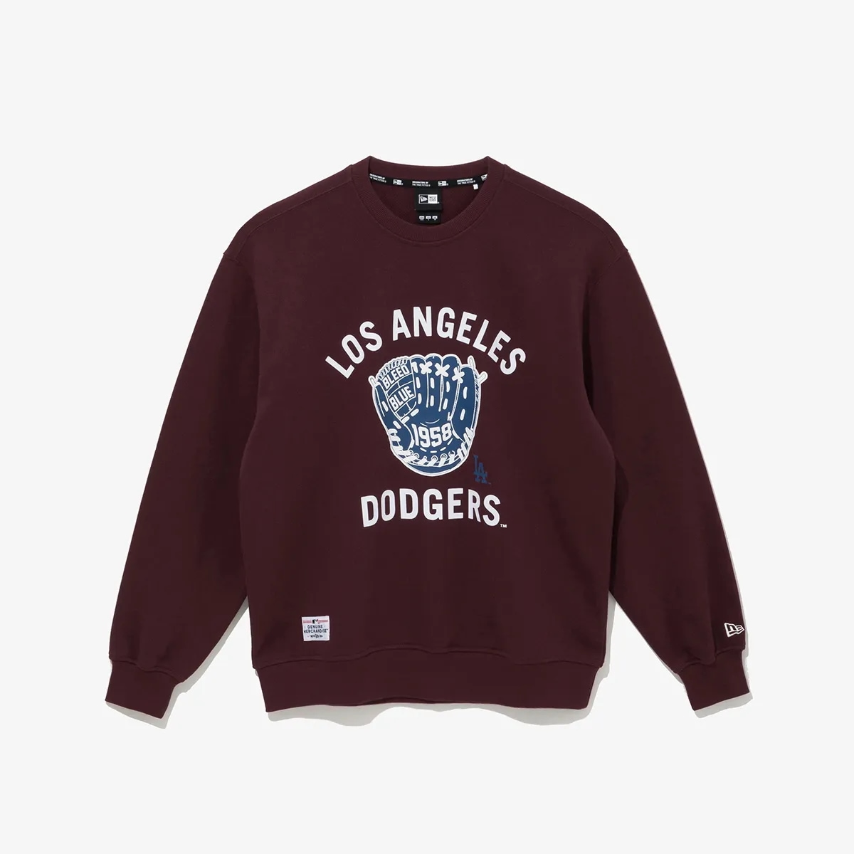 MLB LA ドジャース グローブ マンツーマンTシャツ バーガンディー 14742041