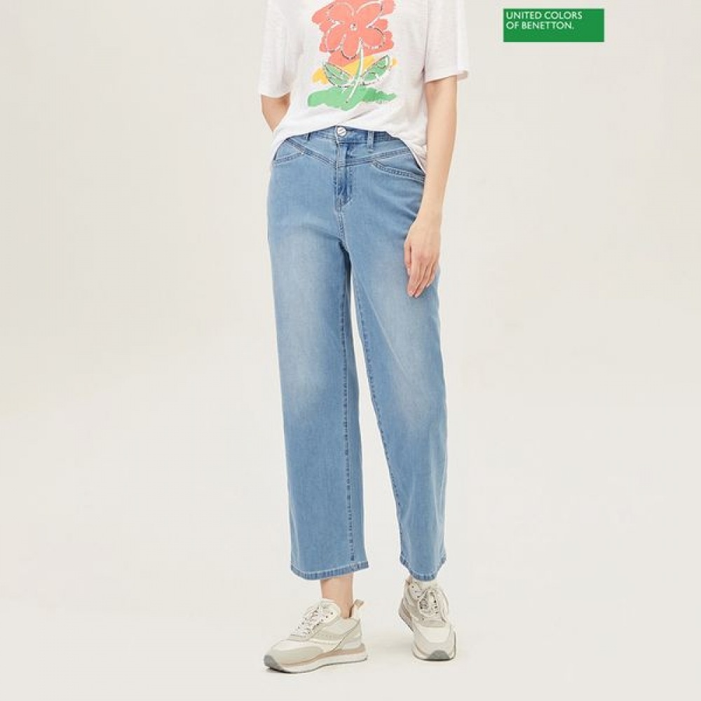 [ベネトン] ベネトンオブリークポケットジャージーデニムパンツBADPA9531