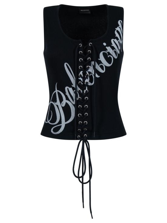 BALENCIAGA Women Tops 858152 TTVO2 1070 BLACK WHITE