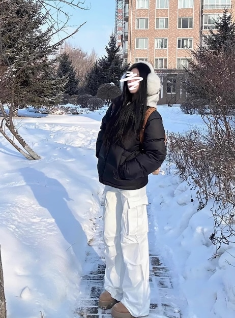 カーゴパンツ ワイドパンツ ハイウエスト メンズライク 秋冬 カジュアル シンプル トレンド