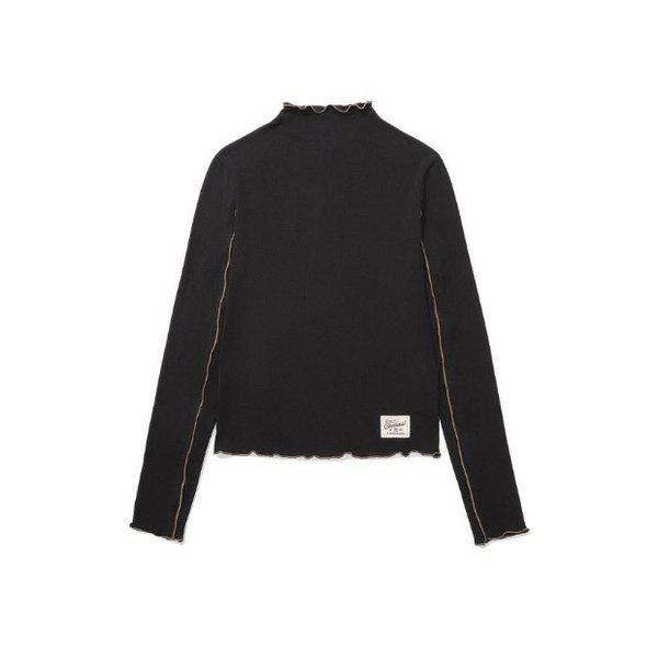 長袖Tシャツ JQS CO2403LT70-BK ウーマン ライニング タートルネック ロングスリーブ Black