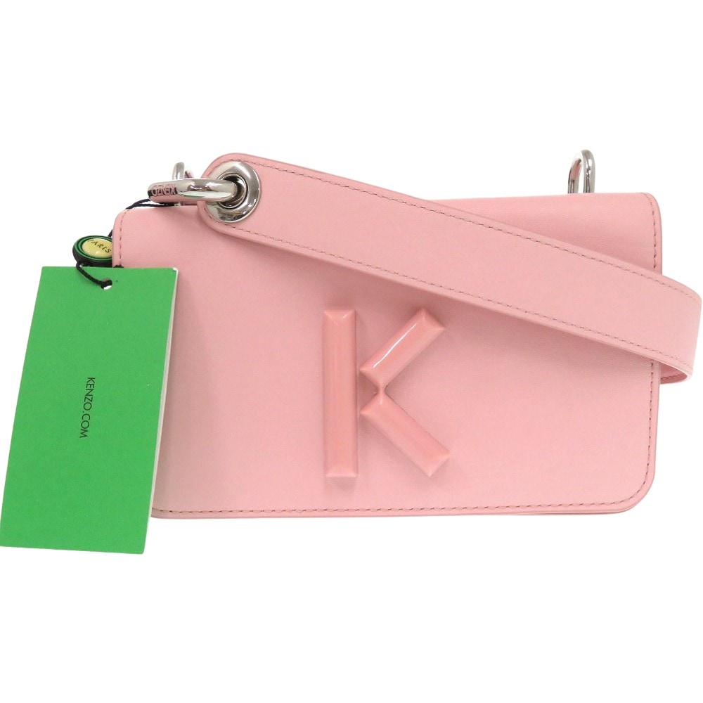 新品同様 Kandy ロゴプレート クロスボディバッグ FA52SA320L2434 ショルダーバッグ レザー/レザー ピンク 0888【中古】 レディース
