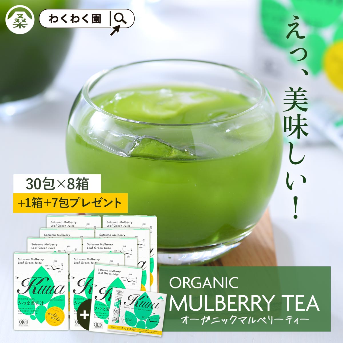 ( さつま桑青汁 30包8箱 )【1箱+7包おまけ】 桑の葉 桑 青汁 純粋桑青汁 スティックタイプ 国産 オーガニック 有機JAS 糖質制限 低糖質 さつま ノンカフェイン 免疫 送料無料 _c