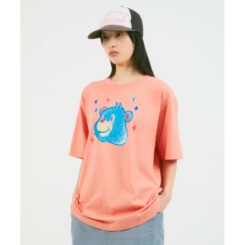 LMC ウォーターカラーベアヘッドティーサーモン