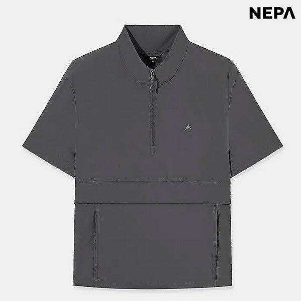 共用コンポクールアノラックハーフジップ半袖Tシャツ(7MD0664-B24)