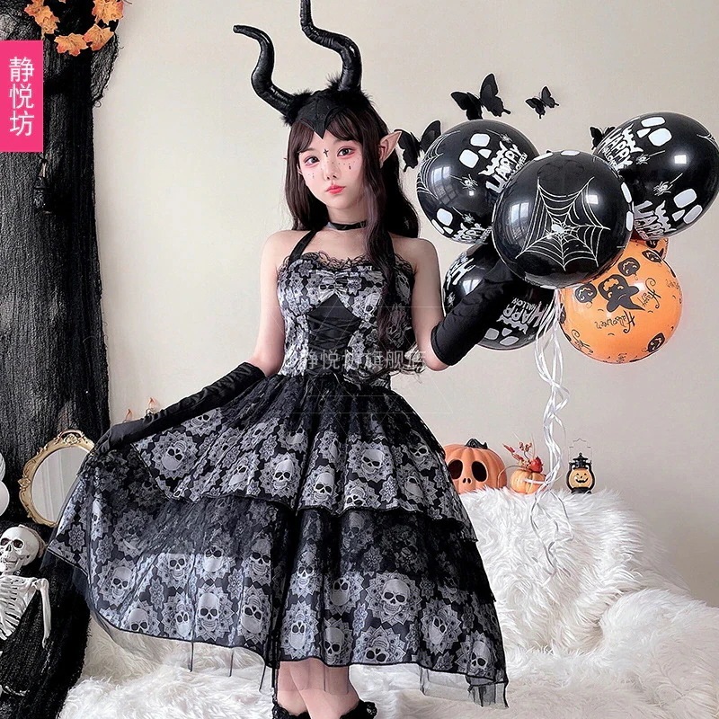 大人用 コスプレ衣装 リトルウィッチコスチューム スケルトン魔女衣装 ヴァンパイア花嫁 ステージ衣装