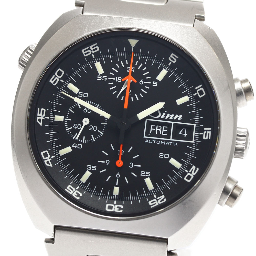 ジン Sinn 142 スペースクロノ クロノグラフ デイデイト 自動巻き メンズ _894604【中古】