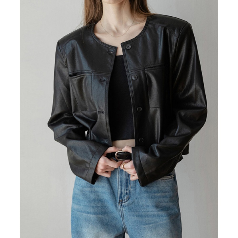 FRENCHCHIC リップポケットレザージャケット F5S36JK