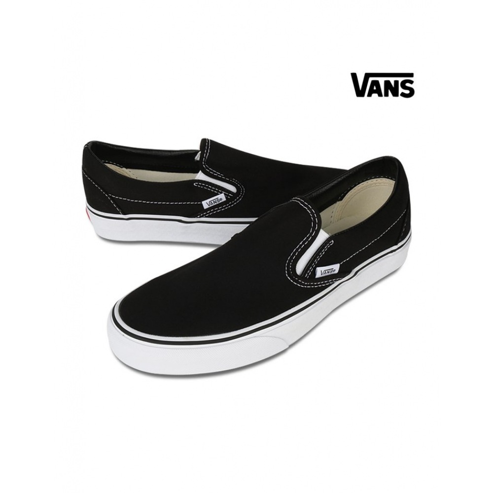 バンズスニーカーコアクラシックソリッドスリッポンブラック VN000EYEBLK