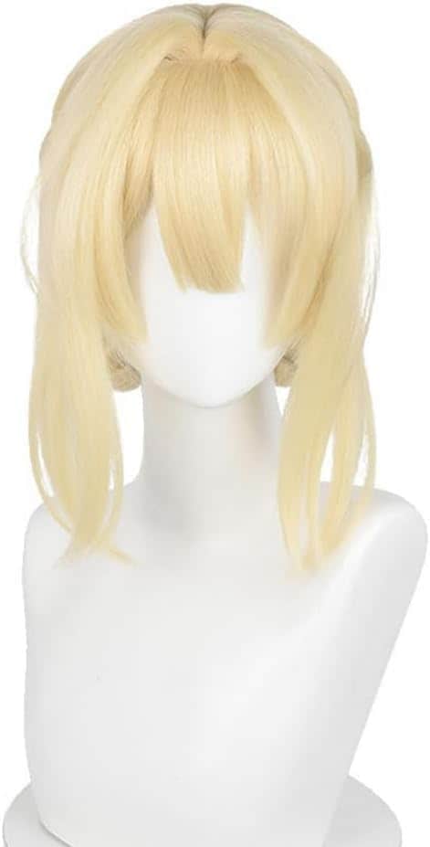 コスプレウィッグヴァイオレットエヴァーガーデンゴールド耐熱文化祭小物ハロウイーンウィッグかつらネット付きコスチューム