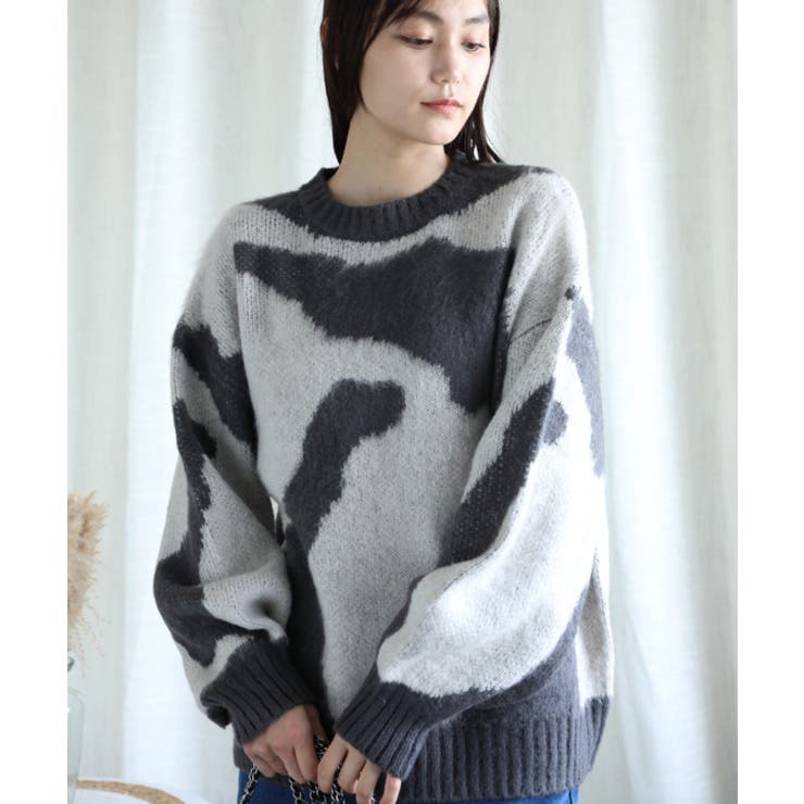 アクリルモヘア起毛セーター