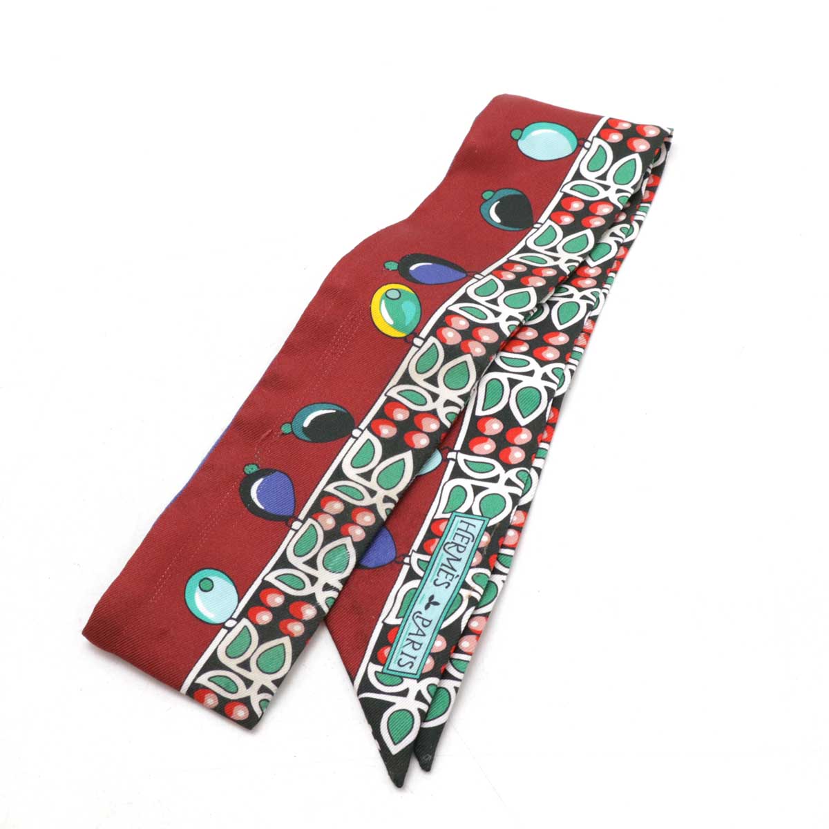 TWELL ツイリー ツイル トゥイリー スカーフ Parures des Maharajas マハラジャの装身具 シルク100% ボルドー マルチカラ