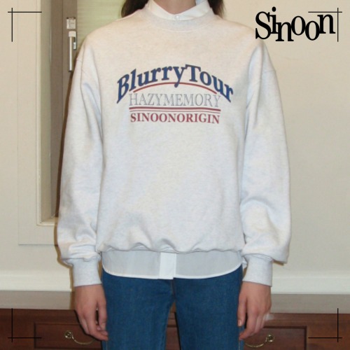 SINOON トレーナー BLURRY TOUR SWEATSHIRT (LIGHT GREY)