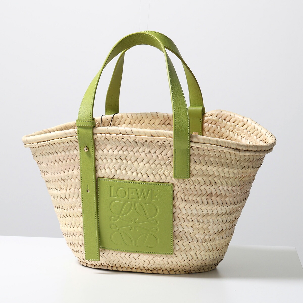 LOEWE ロエベ カゴバッグ BASKET LARGE ME Do A223S92X04 レディース ラフィア×レザー ミディアム かご バスケット トート 鞄 カラー2色