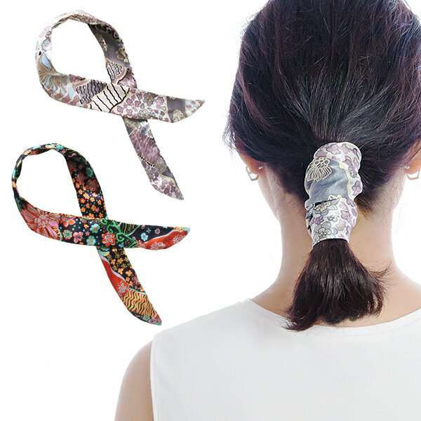 Qoo10] ワイヤーポニー ヘアバンド スカーフ 柄