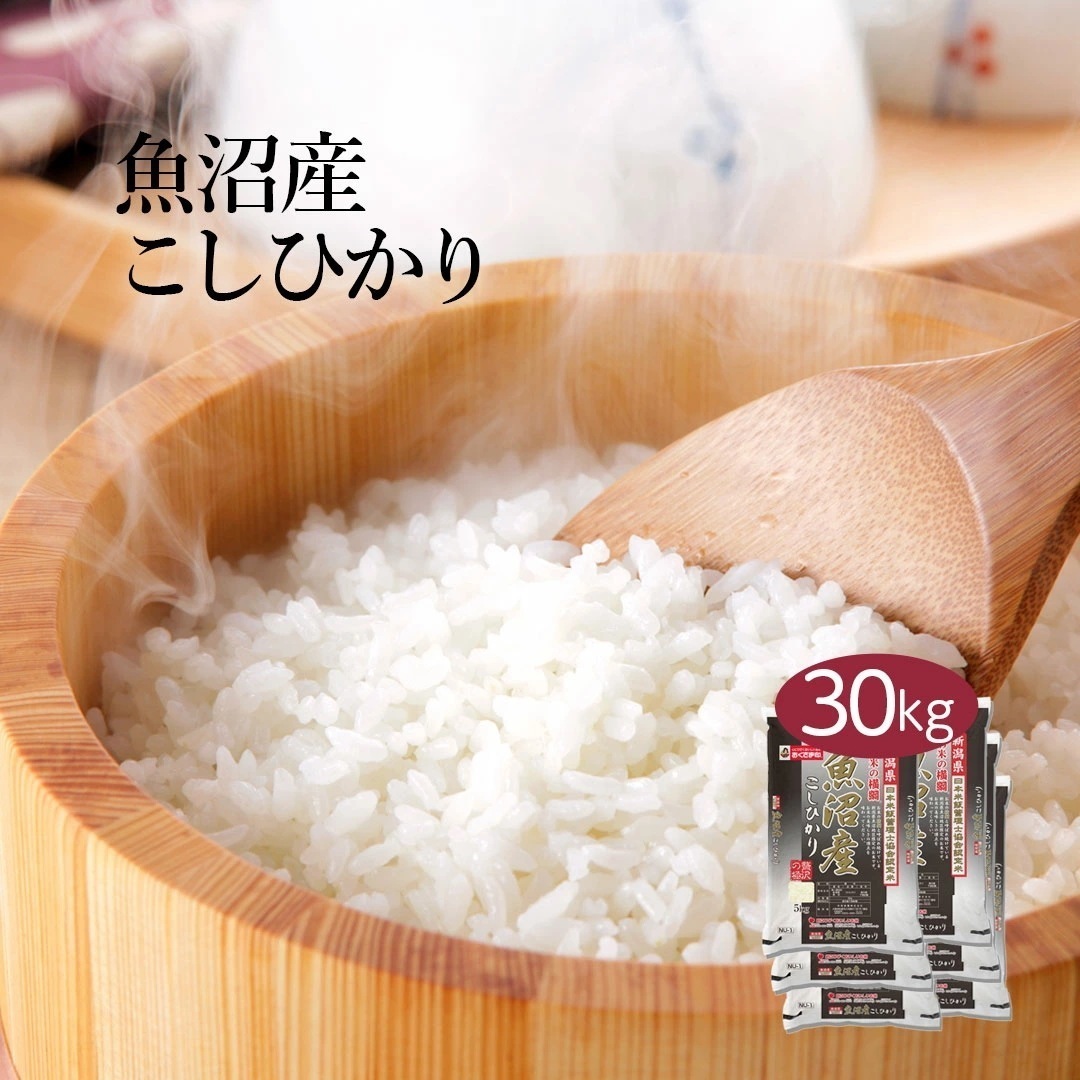 米 精米 新潟県 魚沼産 こしひかり 30kg 5kg 6セット 令和7年産 お米 こめ 30キロ 安い おこめ 白米 国産 食品 ギフト 引っ越し 内祝い お歳暮 送料無料 おくさま印