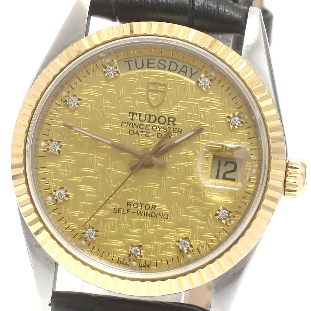 チュードル TUDOR 76213 プリンス デイトデイ YGベゼル 10Pダイヤ cal.2824-2 自動巻き メンズ _879187【中古】