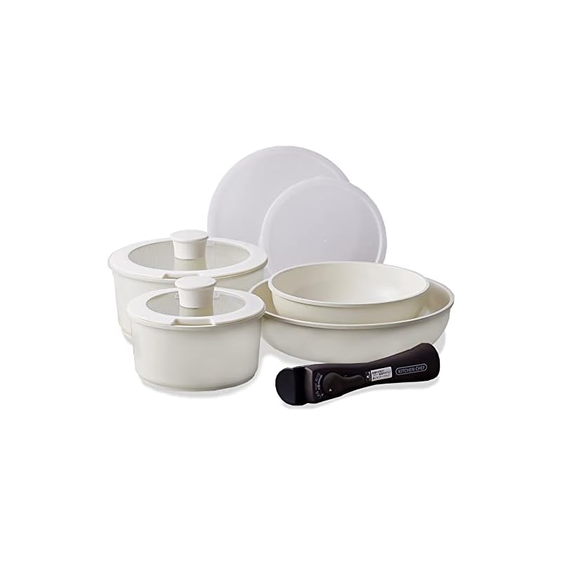 【3日以内発送】アイリスオーヤマ セラミックカラーパン 取っ手の取れるフライパン 9点セット サッと火が通る熱伝導性フライパンセット 時短でふっくらジューシーな焼き上がり するんっが続く快適な使い心地