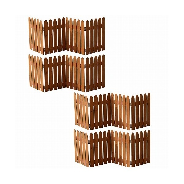 住まいスタイル 折り畳めるウッドミニフェンス 4枚組 ライトブラウン WF-120F-4P-LBR メーカー直送