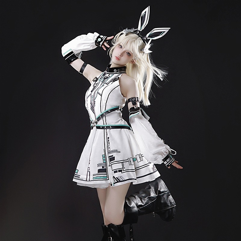 正規品デザイン未来戦姫ロリータワンピース手袖白ゴシックロリータセット